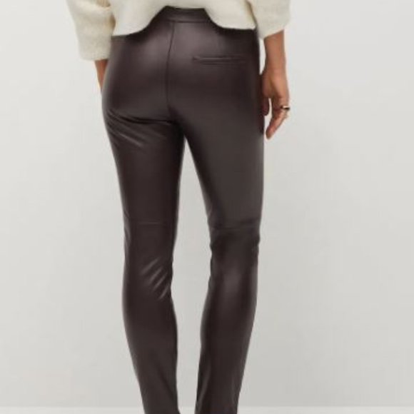 Brown faux leather pants - Picture 2 of 3